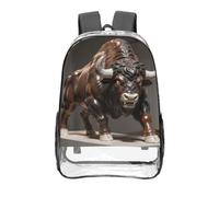 CNTDBU Bison Plaster Sac à dos transparent 40,6 cm en PVC transparent très résistant approuvé par les stades Sac à dos de voyage unisexe
