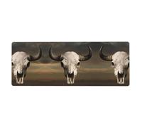 CNTDBU Bison Skull Tapis de bureau extra large 30 x 80 cm Tapis de souris de jeu antidérapant avec bords cousus et tapis de clavier imperméable pour bureau
