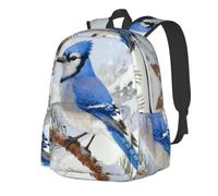 CNTDBU Blue Jay Sac à dos léger et décontracté pour adultes - Sac à dos de voyage de grande capacité avec bretelles rembourrées - Sac de banlieue résistant à l'eau