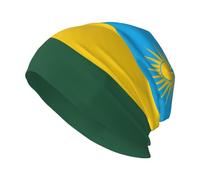 CNTDBU Bonnet unisexe imprimé drapeau du Rwanda - Doux et extensible - Bonnet fantaisie double face - Cadeau amusant pour hommes, femmes, couples - Noir
