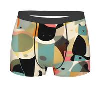 CNTDBU Boxer pour homme motif chat d'art moderne du milieu du siècle avec pochette de contour - Sous-vêtements de performance extensibles et respirants - Taille sans étiquette, Noir , XL
