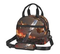 CNTDBU Broken Sword Crown Sac à déjeuner isotherme pour le travail avec bandoulière réglable, refroidisseur étanche pour un usage quotidien