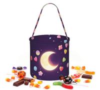 CNTDBU Candy Eclipse Sac de rangement rond pour fête d'Halloween | Tissu sergé léger réutilisable pouvant contenir des cadeaux essentiels pour une utilisation en fête