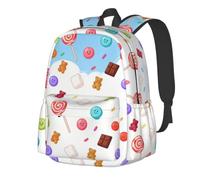 CNTDBU Candy Face Sac à dos léger et décontracté pour adultes - Sac à dos de voyage de grande capacité avec sangles rembourrées - Sac de navetteur résistant à l'eau