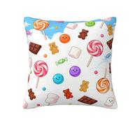 CNTDBU Candy Rain Housse de coussin carrée en peluche double face douce et confortable avec fermeture éclair dissimulée pour lit, canapé, voiture