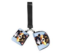 CNTDBU Card Love Fancy Lot de 2 porte-clés avec dragonne pour femme - Petit sac de poignet pour clés, cartes, pochette zippée pour course à pied, gym, voyage, sports de plein air