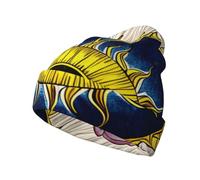 Cntdbu Chapeau tricoté unisexe avec imprimé cœur et soleil - Bonnet d'hiver doux pour homme et femme - Bonnet de tête de mort extensible et chaud - Cadeau amusant - Noir