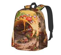 CNTDBU Cheese Town Sac à dos léger et décontracté pour adultes - Sac à dos de voyage de grande capacité avec bretelles rembourrées - Sac de navetteur résistant à l'eau