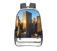 CNTDBU City Patten Sac à dos transparent 40,6 cm en PVC transparent très résistant approuvé par les stades Sac à dos de voyage unisexe