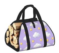 CNTDBU Cloud Star Sac de transport sans couture pour bois de chauffage, sac fourre-tout en toile robuste pour bûches, transport de bois imperméable avec poignées rembourrées
