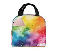 CNTDBU Color Splash Drops Sac à déjeuner isotherme avec doublure en aluminium, boîte à déjeuner étanche pour le travail