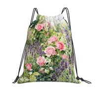CNTDBU Country Garden Grand sac à dos imperméable et léger pour le sport, sac à dos décontracté avec cordon de serrage pour voyage randonnée