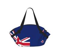 CNTDBU Couverture de pique-nique 2 en 1 avec drapeau de la Nouvelle-Zélande, tapis rond pliable et imperméable pour plage, parc, sac fourre-tout portable avec poches de rangement pour aventures en