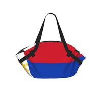 CNTDBU Couverture de pique-nique 2 en 1 avec motif drapeau des Philippines, tapis rond pliable et imperméable pour plage, parc, sac fourre-tout de camping portable avec poches de rangement pour les