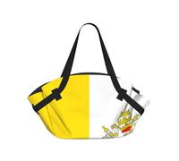 CNTDBU Couverture de pique-nique 2 en 1 avec motif drapeau du Vatican - Tapis rond pliable et imperméable pour plage, parc - Sac fourre-tout portable avec poches de rangement pour aventures en plein