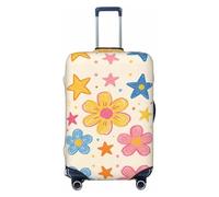 CNTDBU Crayon Doodle Art Housse de Valise Extensible Protecteur de Bagage Élastique pour Voyage Résistant aux Rayures S'adapte à la plupart des valises, Noir , S, Bohémien
