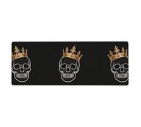 CNTDBU Crown Skull Tapis de bureau extra large 30 x 80 cm Tapis de souris de jeu antidérapant avec bord cousu et tapis de clavier imperméable pour bureau