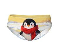 CNTDBU Culotte triangulaire pour homme avec écharpe pingouin - Doux et extensible - Respirant - Avec pochette, ceinture sans étiquette - Évacuation de l'humidité pour un usage quotidien, Noir , S