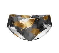 CNTDBU Culotte triangulaire pour homme avec pochette - Imprimé à l'encre abstraite - Doux et extensible - Avec pochette - Sans étiquette - Évacuation de l'humidité - Pour un usage quotidien, Noir , M