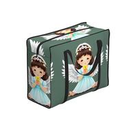 CNTDBU Cute Little Angel Sac fourre-tout résistant imperméable réutilisable avec fermeture éclair Sac de rangement pliable pour voyage pique-nique