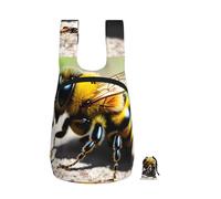 CNTDBU Cute Little Bee Sac à dos pliable léger et pliable pour voyage Sac à dos de randonnée imperméable avec fermeture éclair pour homme et femme 16 l