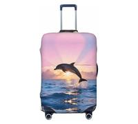 CNTDBU Dauphin Sunrise Jump Housse de protection élastique pour valise de voyage résistante aux rayures Compatible avec la plupart des valises, Noir , M, Bohémien
