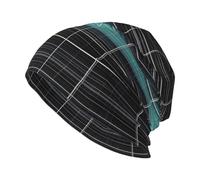 CNTDBU Dimensional Line Space Bonnet d'hiver unisexe avec imprimé intégral - Doux et extensible - Cadeau amusant pour hommes, femmes, couples - Noir