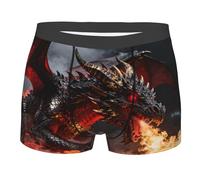CNTDBU Dragon Fire Flame Boxer pour homme avec pochette de contour - Sous-vêtements doux et extensibles et respirants - Taille sans étiquette - Évacuation de l'humidité, Noir , M