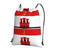 CNTDBU Drapeau de Gibraltar Sac à dos avec cordon de serrage avec fermeture éclair, imperméable, léger, sac à dos pour gym, sport, sac à dos réglable pour voyage, randonnée