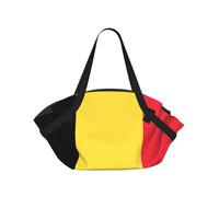 CNTDBU Drapeau de la Belgique 2 en 1 Couverture de Pique-nique Sac Pliable Imperméable Tapis Rond pour Plage Parc Sac Portable Camping Sac avec Poches de Rangement pour les aventures en plein air