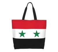 CNTDBU Drapeau de la République arabe syrienne Sac fourre-tout grande capacité pour femme - Polyester résistant à l'eau Shopper pour le shopping, le travail, usage quotidien