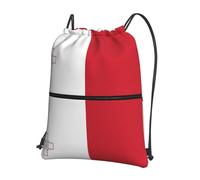 CNTDBU Drapeau de Malte Sac à dos avec cordon de serrage avec fermeture éclair, imperméable, léger, sac à dos pour gym, sport, sac à dos réglable pour voyage, randonnée