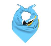 CNTDBU Drapeau de Sainte-Lucie - Écharpe carrée multifonction en satin - 55 x 55 cm - Bandana soyeux pour homme et femme - Écharpe douce pour coiffer - Écharpe tour de cou