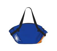 CNTDBU Drapeau des îles Marshall 2 en 1 Couverture de pique-nique Sac Pliable Imperméable Tapis Rond pour Plage Parc, Sac de Camping Portable avec Poches de Rangement pour les aventures en plein air