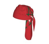 CNTDBU Drapeau du Maroc - Casquette de cyclisme respirante - Bandeau anti-humidité pour casques, séchage rapide - Pour homme et femme - Noir