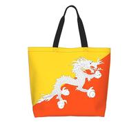 CNTDBU Drapeau du Royaume du Bhoutan Sac fourre-tout à bandoulière grande capacité pour femme - Polyester résistant à l'eau Shopper pour shopping, travail, usage quotidien