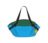 CNTDBU Drapeau du Rwanda 2 en 1 Couverture de pique-nique Sac pliable étanche Tapis rond pour plage Parc Sac fourre-tout portable avec poches de rangement pour aventures en plein air