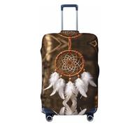 CNTDBU Dreamcatcher Plume Art Housse de Valise Élastique Protecteur de Bagages pour Voyage Résistant aux Rayures Compatible avec la plupart des Valises, Noir , S, Bohémien