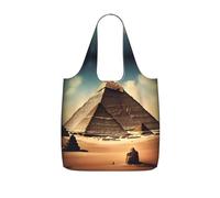 CNTDBU Dreaming of the Pyramids of Khufu Packaway Sac de courses léger réutilisable pliable pour les courses, sac à dos de voyage de 25 L avec cordon de serrage pour le travail, la salle de sport