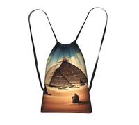 CNTDBU Dreaming of the Pyramids of Khufu Sac à dos pliable avec cordon de serrage - Sac à dos léger et réutilisable pour voyage, sac à dos compact pour le camping, la salle de sport