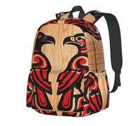 CNTDBU Eagle and Raven Sac à dos léger et décontracté pour adultes - Sac à dos de voyage de grande capacité avec bretelles rembourrées - Sac de banlieue résistant à l'eau