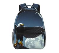 CNTDBU Eagle Under the Stars Sac à dos léger et décontracté pour adultes Sac à dos de voyage de grande capacité avec sangles rembourrées Sac de banlieue résistant à l'eau