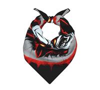 CNTDBU Écharpe carrée multifonction en satin rouge et noir avec motif fantôme maléfique 55 x 55 cm - Bandana au toucher soie pour homme et femme - Écharpe douce pour coiffer - Écharpe tour de cou
