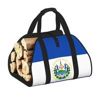CNTDBU El Salvador Sac de transport de bois de chauffage en toile robuste avec poignées rembourrées