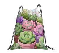 CNTDBU Ensemble de plantes succulentes - Grand sac à dos imperméable et léger pour la gym, le sport, sac à dos décontracté avec cordon de serrage pour voyage, randonnée