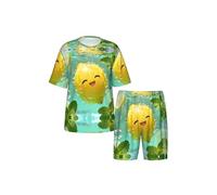 CNTDBU Ensemble de pyjama à manches courtes pour homme - Doux et respirant - Vêtement de nuit d'été léger avec poches pour la maison, Noir , XL