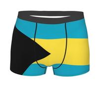 CNTDBU Flag of the Bahamas Boxer pour homme avec pochette de contour - Sous-vêtements de performance doux et extensible - Respirant - Taille sans étiquette, Noir , M