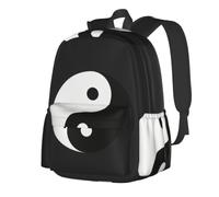CNTDBU Flat Tao Symbol Sac à dos léger et décontracté pour adultes - Sac à dos de voyage de grande capacité avec bretelles rembourrées - Sac de banlieue résistant à l'eau