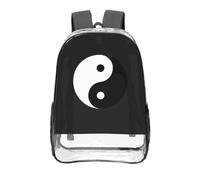 CNTDBU Flat Tao Symbol Sac à dos transparent 40,6 cm en PVC transparent très résistant approuvé par les stades Sac à dos de voyage unisexe