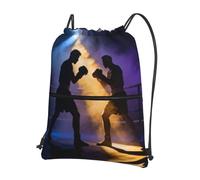 CNTDBU Fog Boxer Silhouette Sac à dos avec cordon de serrage et fermeture éclair - Imperméable et léger - Pour la gym, le sport, le voyage et la randonnée